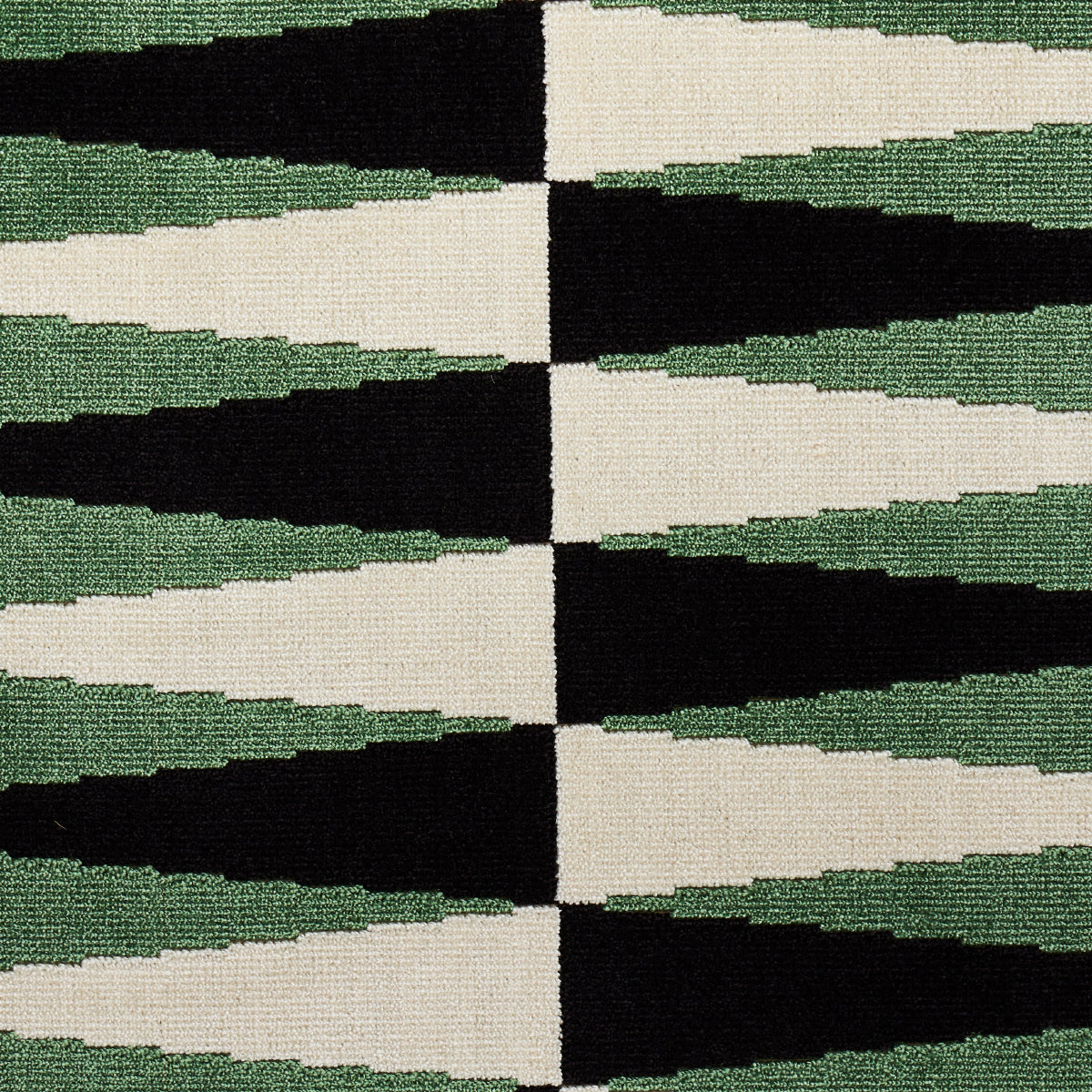 BACKGAMMON-CUT-VELVET-GREEN-SCHUMACHER-83202 - Schumacher Fabric