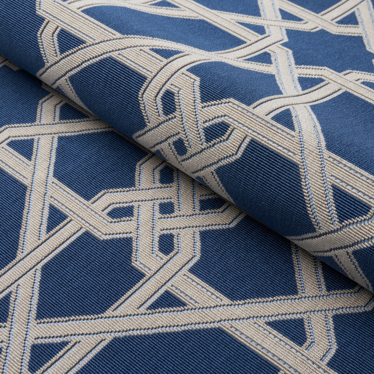 Le Maroc Épinglé - Blue - Schumacher 83220 Fabric - Schumacher Fabric