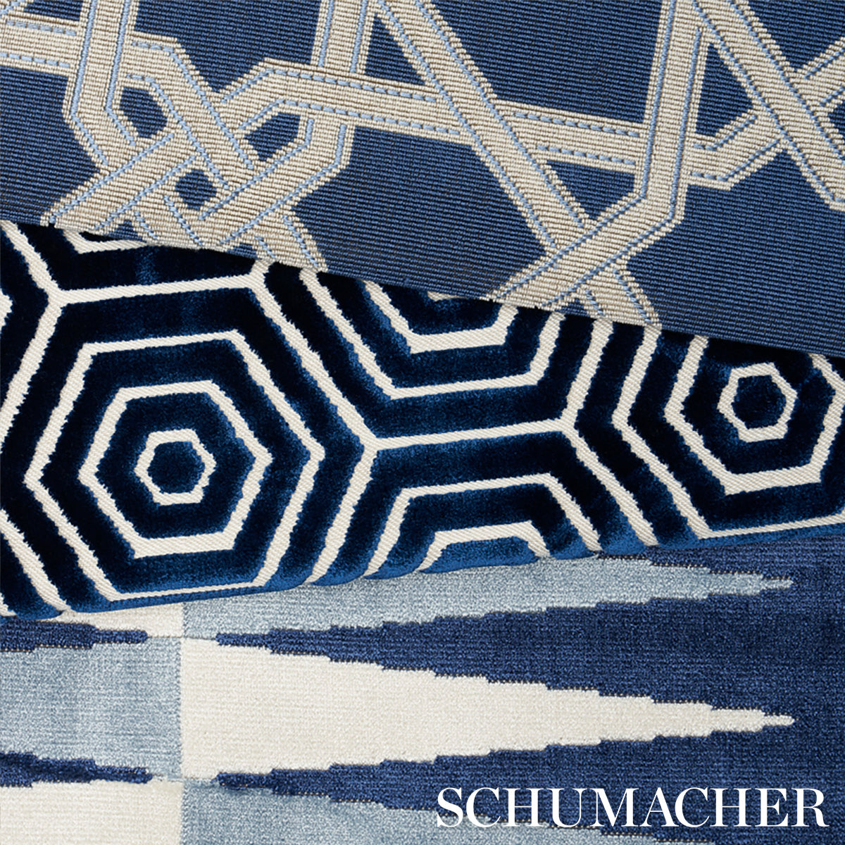 LE-MAROC-PINGL-BLUE-SCHUMACHER-83220 - Schumacher Fabric