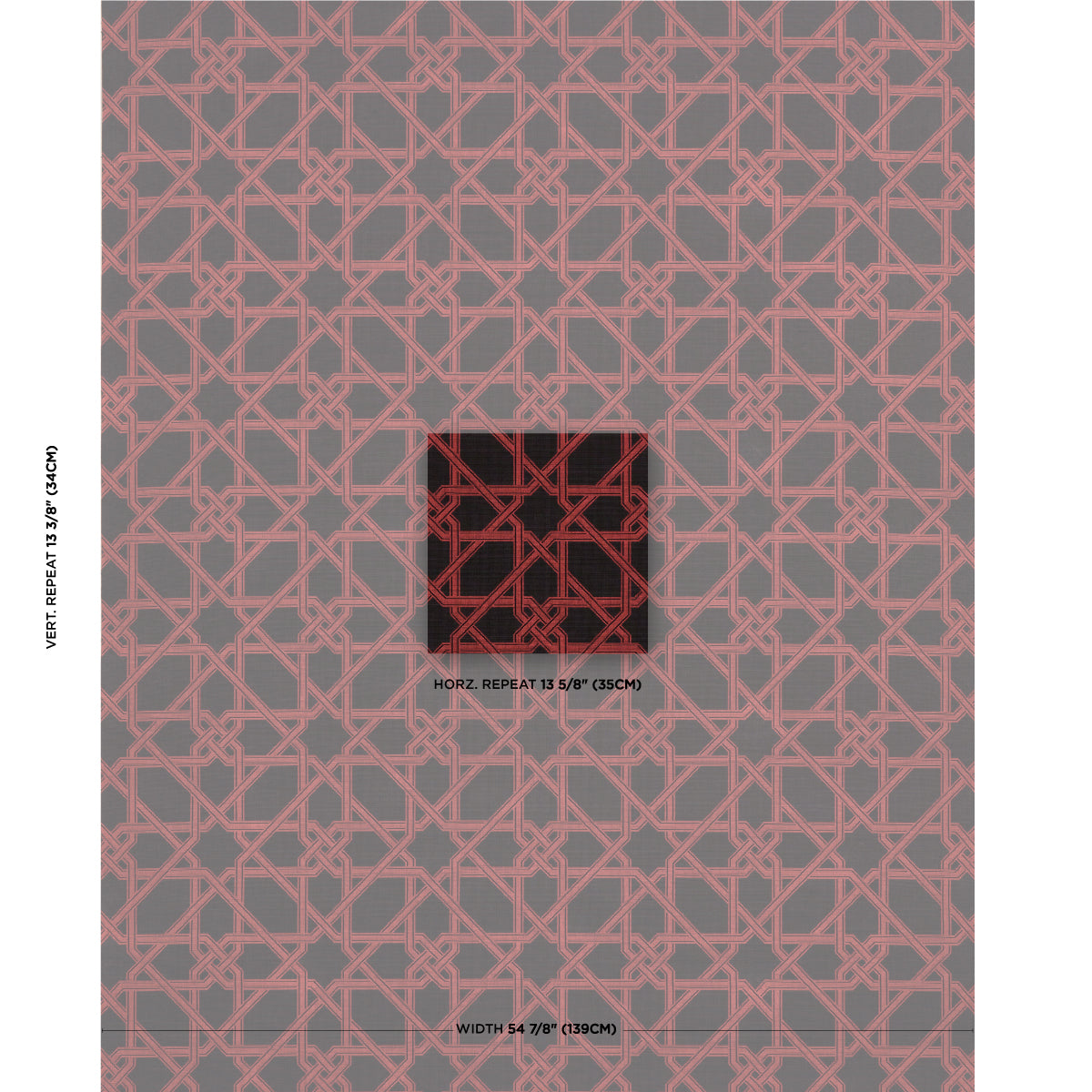 LE-MAROC-PINGL-BLACK-AND-RED-SCHUMACHER-83222 - Schumacher Fabric