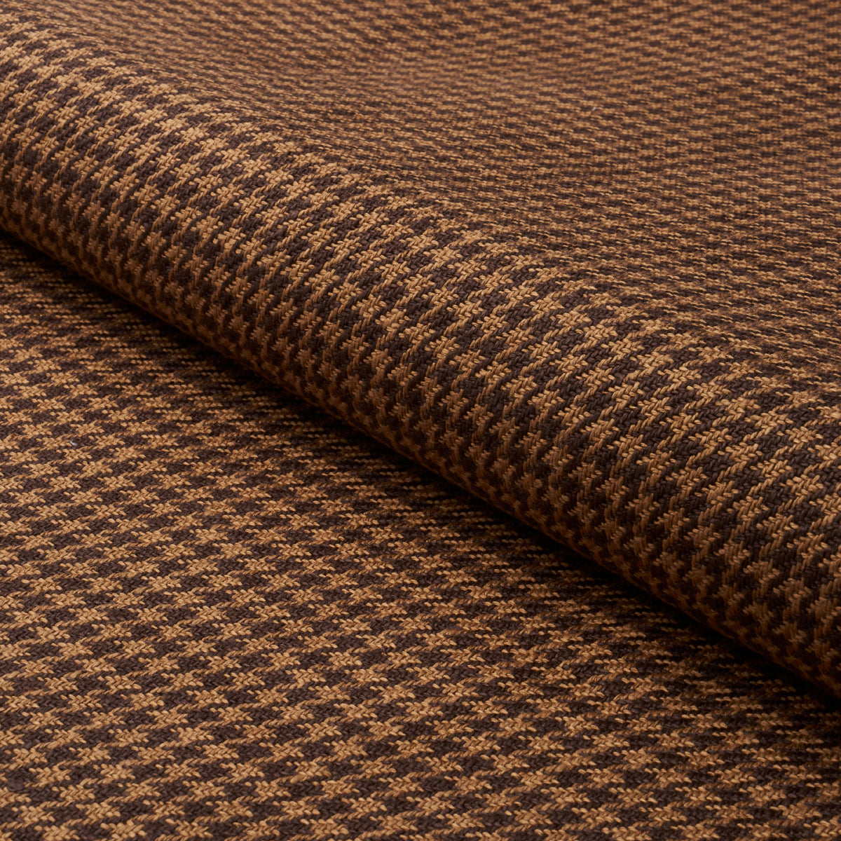 Lotti Linen Houndstooth - Brown - Schumacher 83341 Fabric - Schumacher Fabric