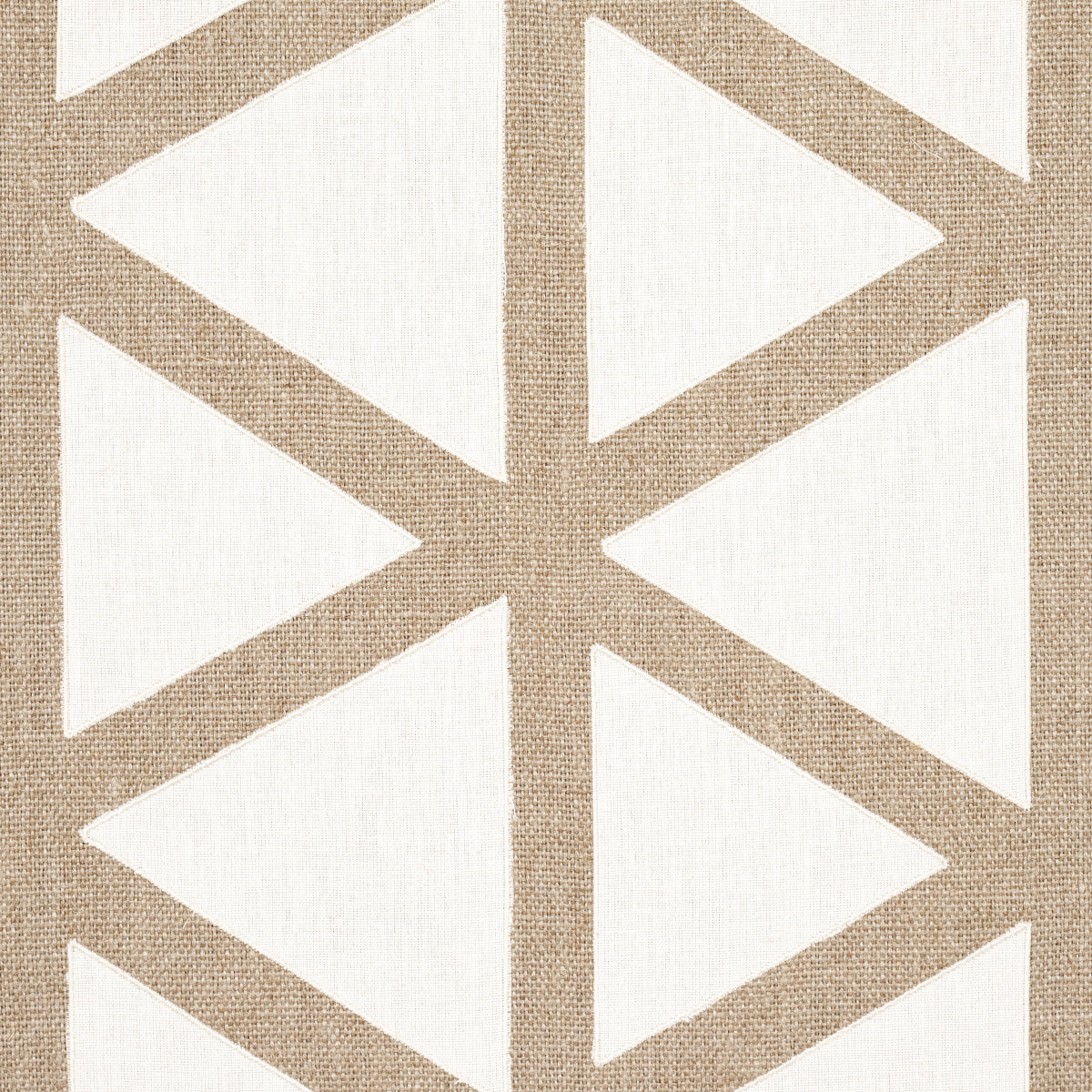 Tipton Appliqué - Flax - Schumacher 83460 Fabric - Schumacher Fabric