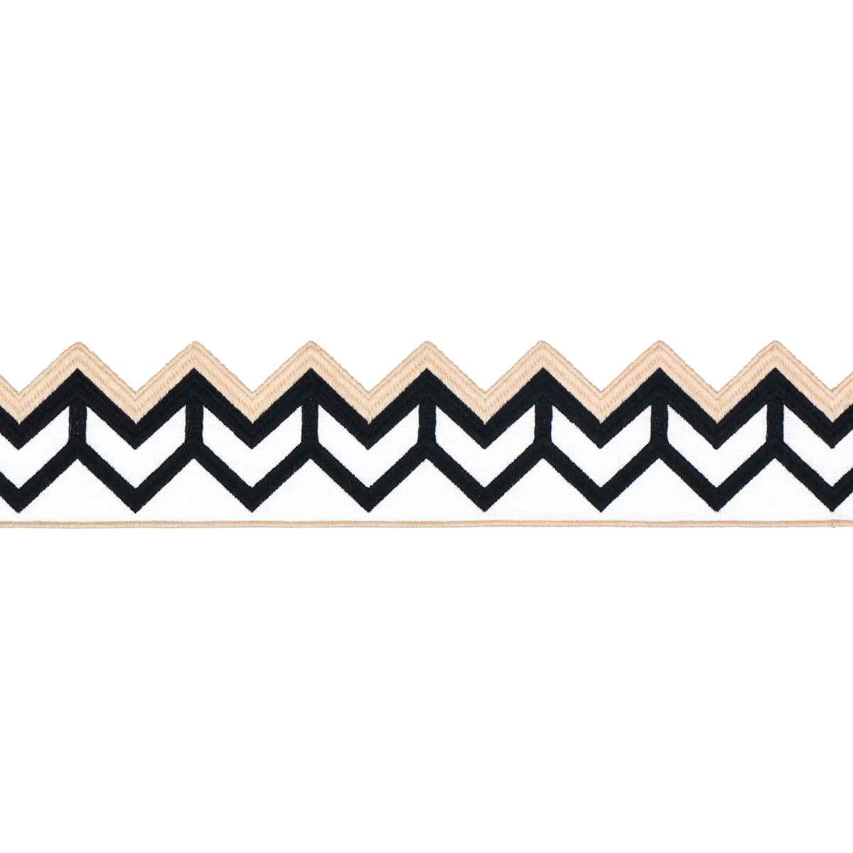 Sparren Embroidered Tape - Black - Schumacher 83610 - Schumacher Trim