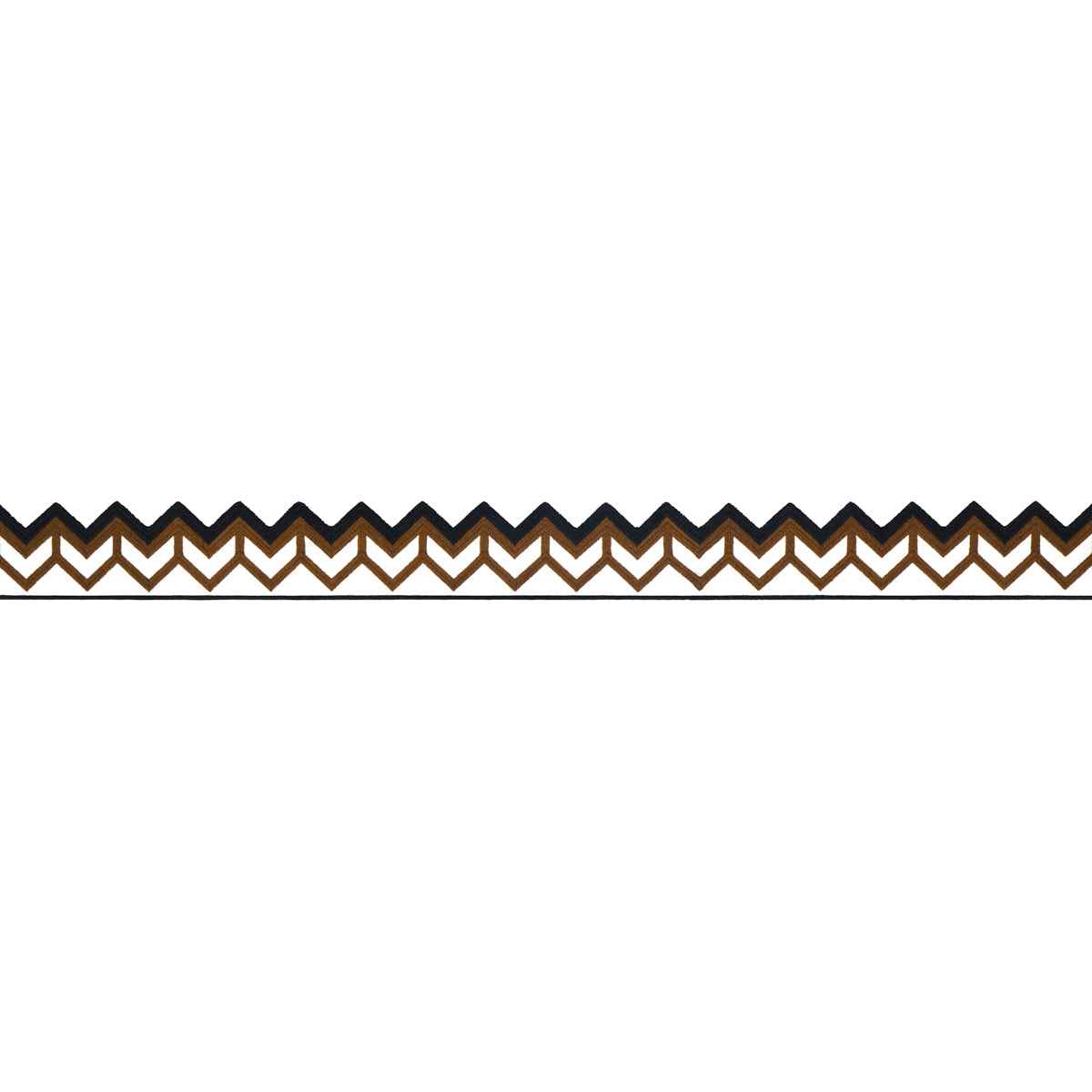 Sparren Embroidered Tape - Brown - Schumacher 83611 - Schumacher Trim