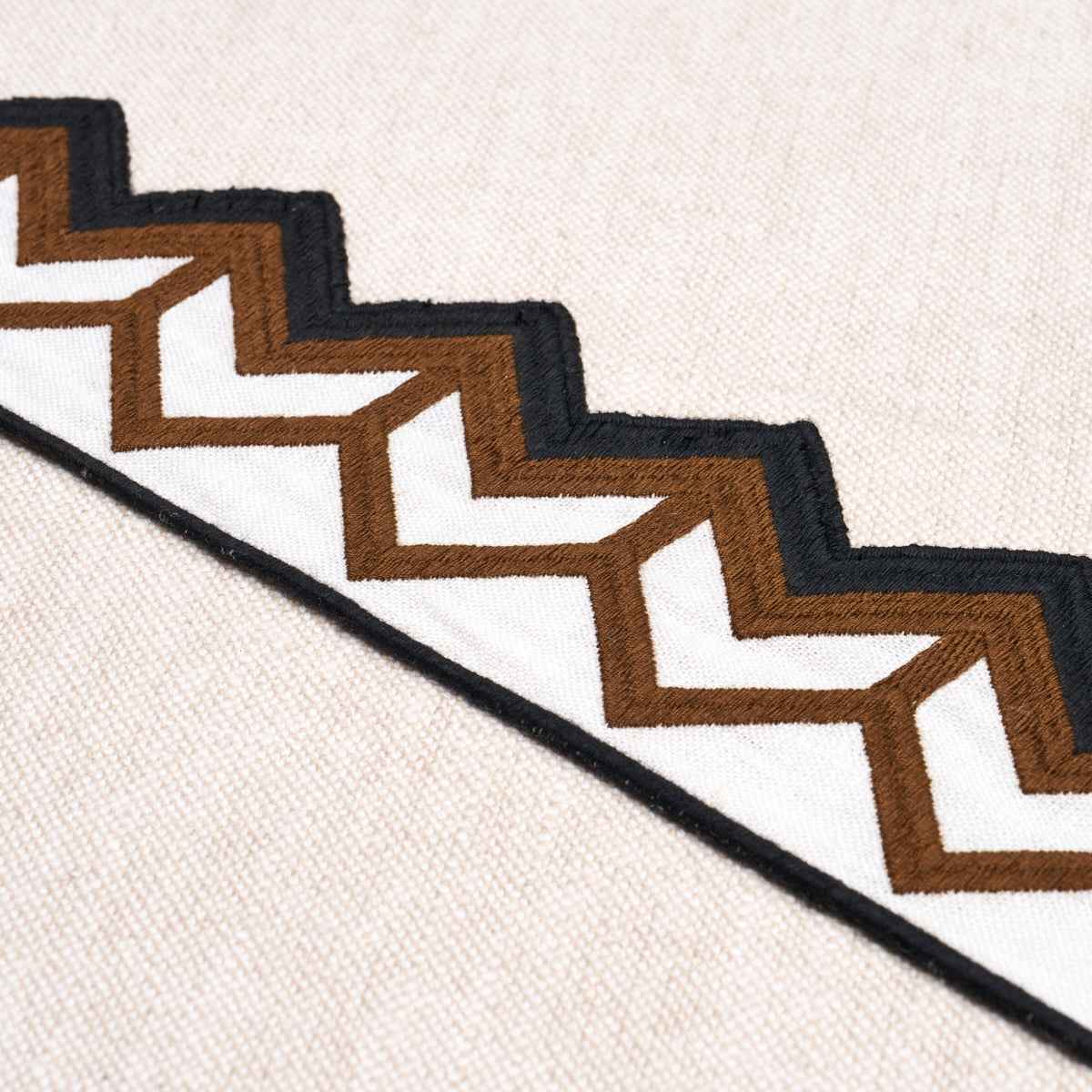 Sparren Embroidered Tape - Brown - Schumacher 83611 - Schumacher Trim
