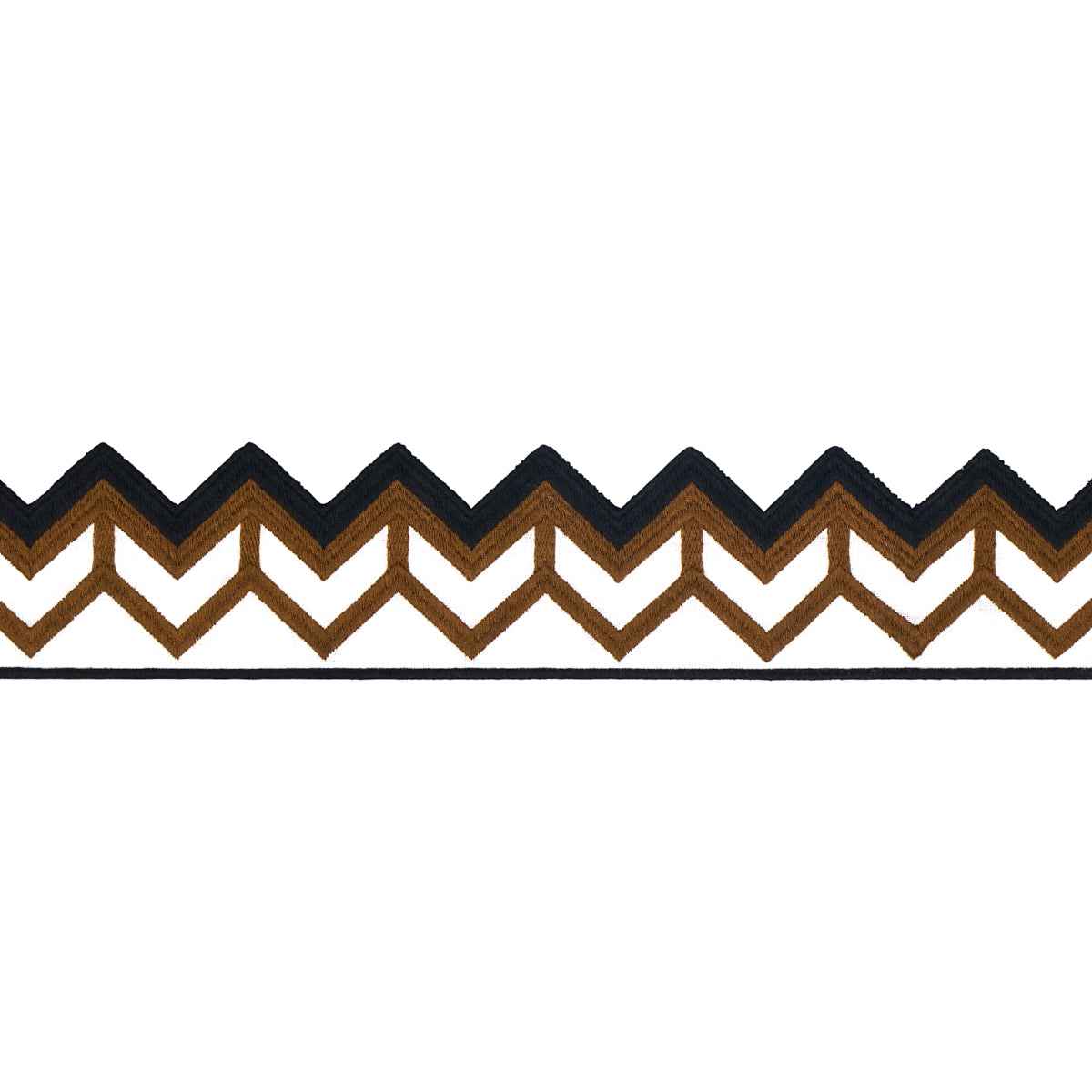Sparren Embroidered Tape - Brown - Schumacher 83611 - Schumacher Trim