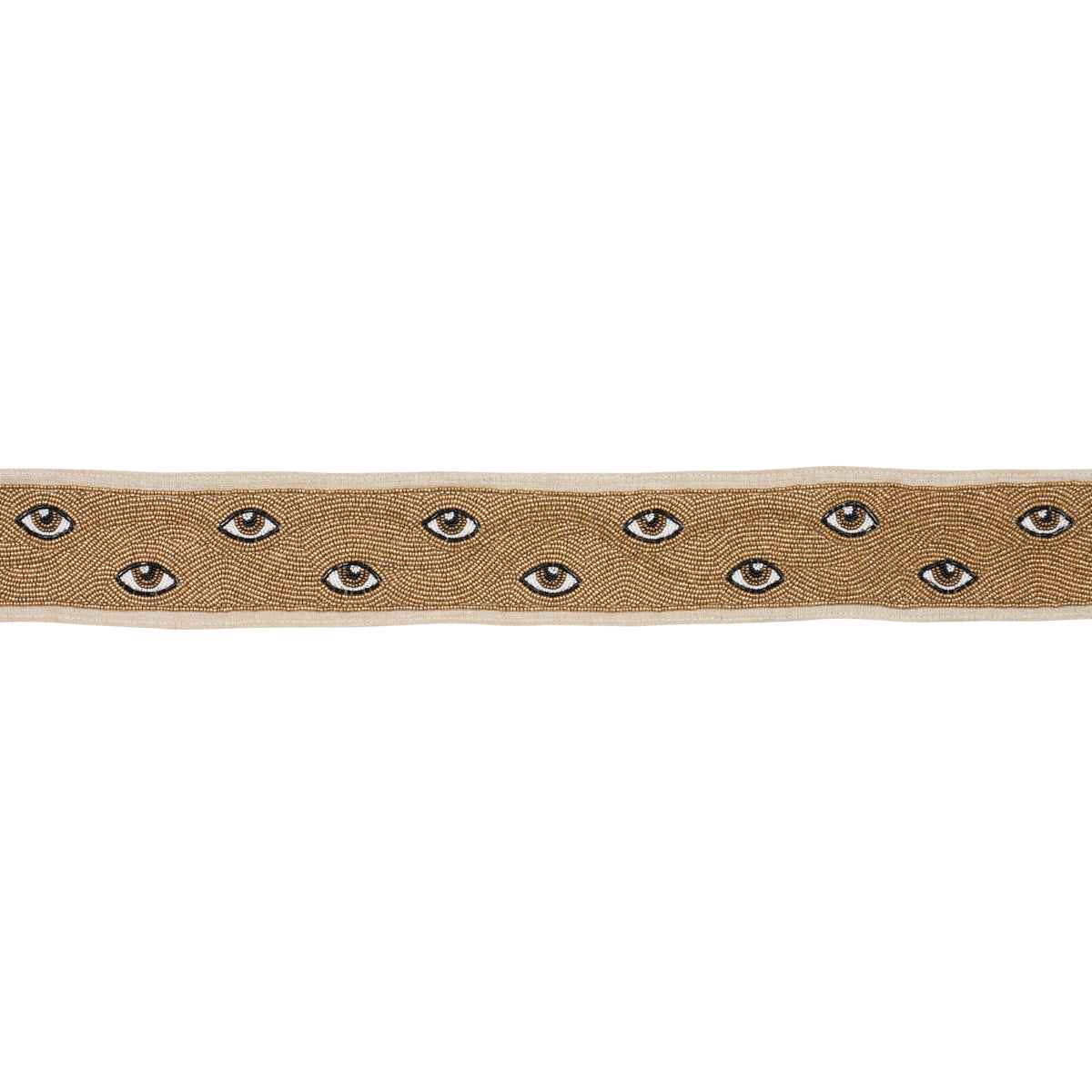 Mind's Eye Beaded Tape - Brown & Gold - Schumacher 83620 - Schumacher Trim