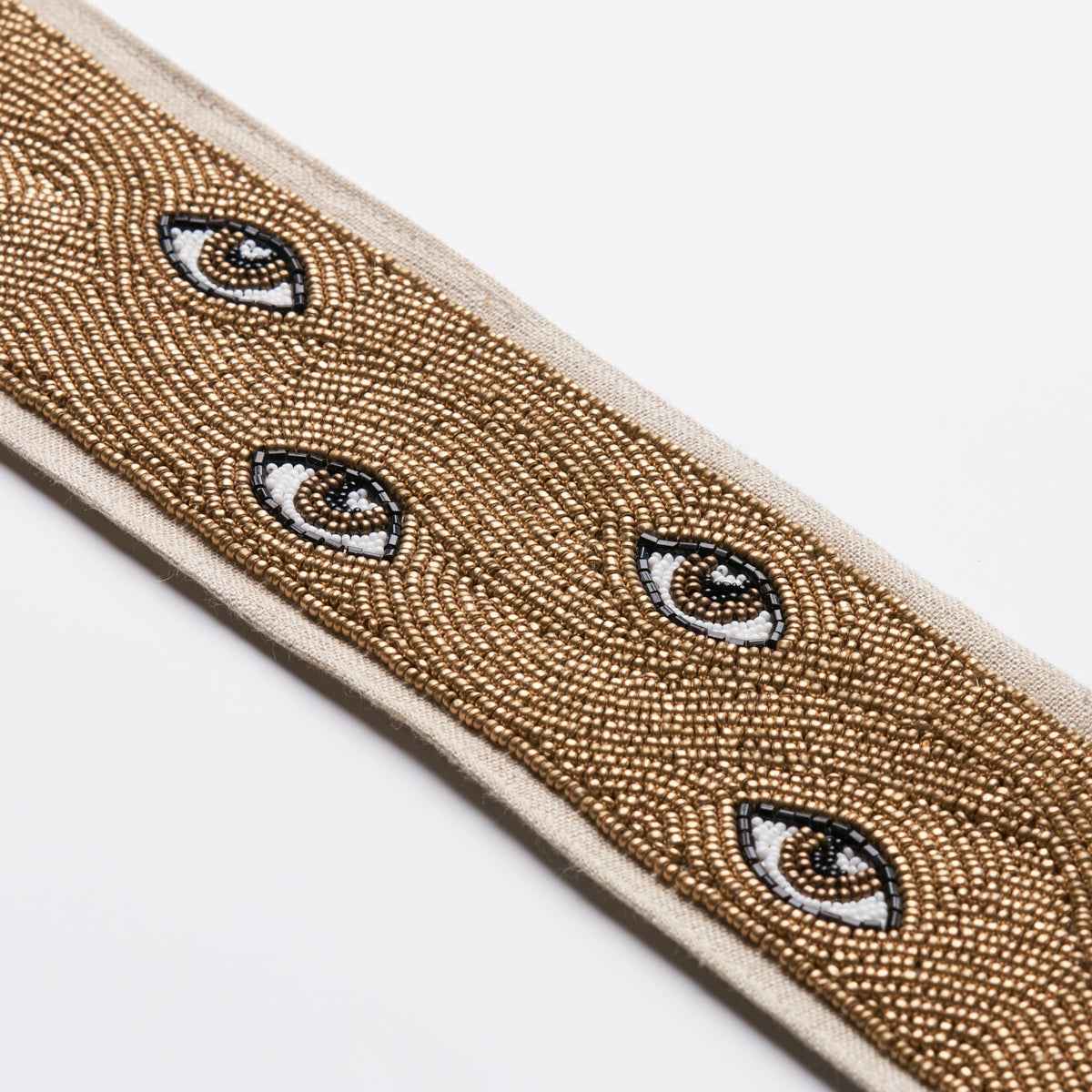 Mind's Eye Beaded Tape - Brown & Gold - Schumacher 83620 - Schumacher Trim