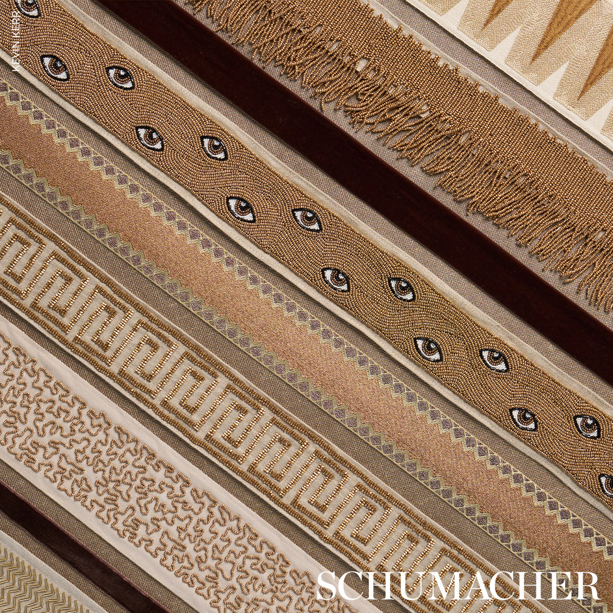 MINDS-EYE-BEADED-TAPE-BROWN-GOLD-SCHUMACHER-83620 - Schumacher Trim