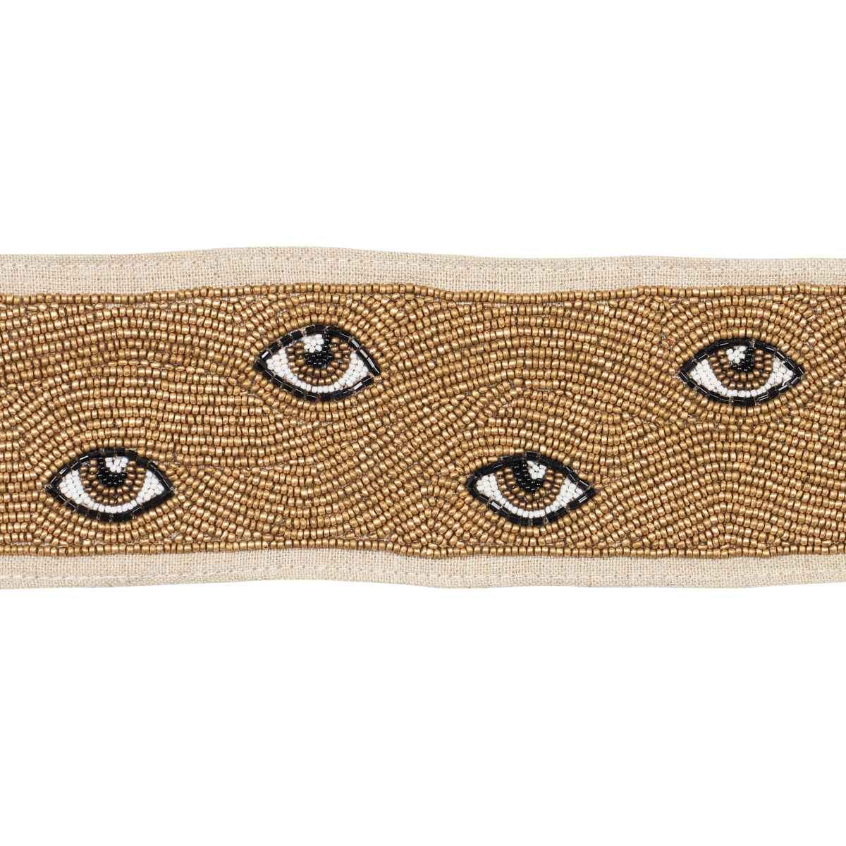 Mind's Eye Beaded Tape - Brown & Gold - Schumacher 83620