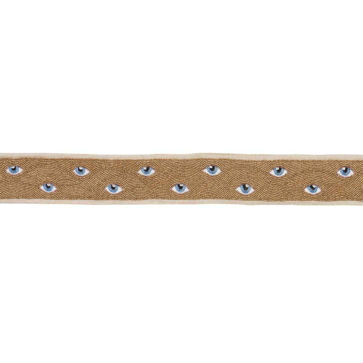 Mind's Eye Beaded Tape - Blue & Gold - Schumacher 83621 - Schumacher Trim