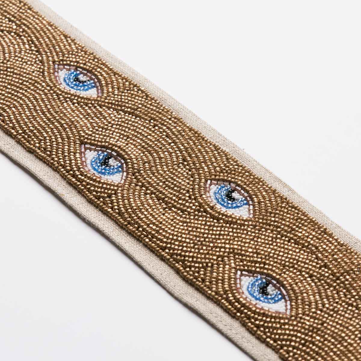 Mind's Eye Beaded Tape - Blue & Gold - Schumacher 83621 - Schumacher Trim