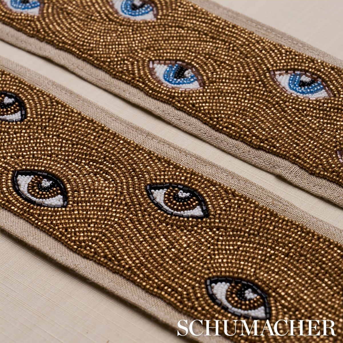MINDS-EYE-BEADED-TAPE-BLUE-GOLD-SCHUMACHER-83621 - Schumacher Trim