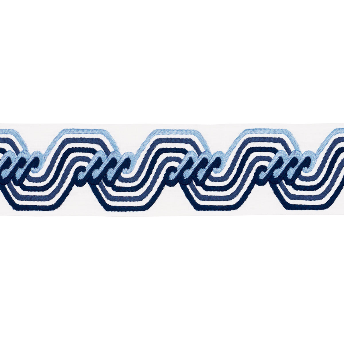 THE-TWIST-EMBROIDERED-TAPE-BLUE-SCHUMACHER-83630 - Schumacher Trim