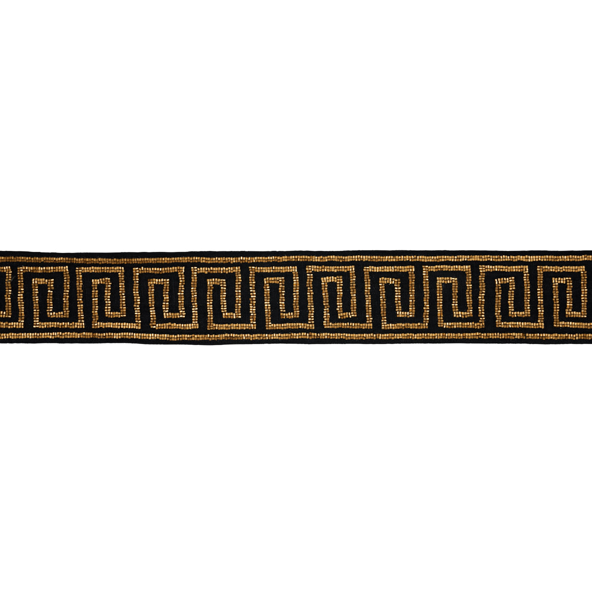 DELPHI-BEADED-TAPE-GOLD-ON-BLACK-SCHUMACHER-83642 - Schumacher Trim