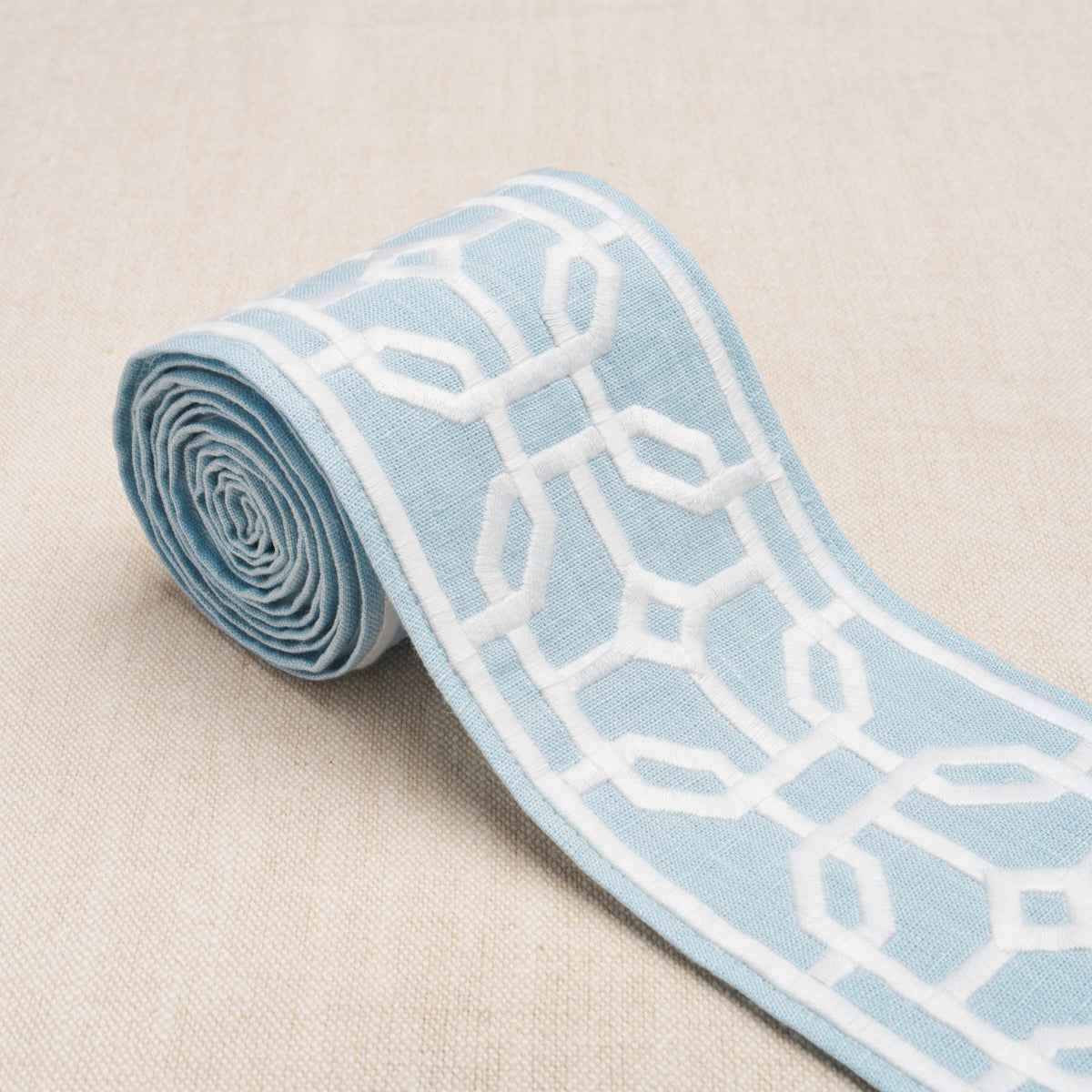 Gazebo Trellis Tape - Sky - Schumacher 83650 - Schumacher Trim