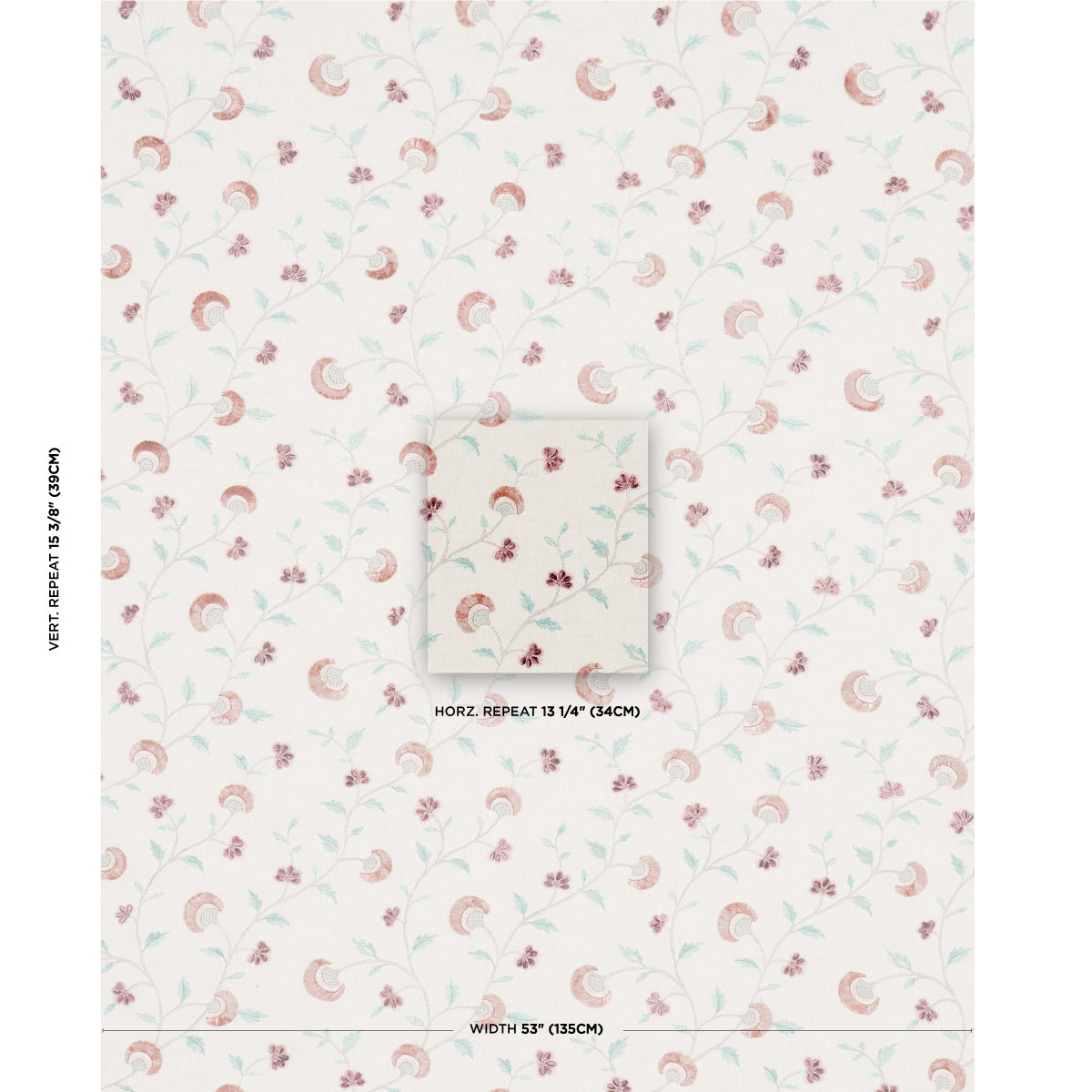 IYLA-EMBROIDERY-ROSE-NATURAL-SCHUMACHER-83660 - Schumacher Fabric