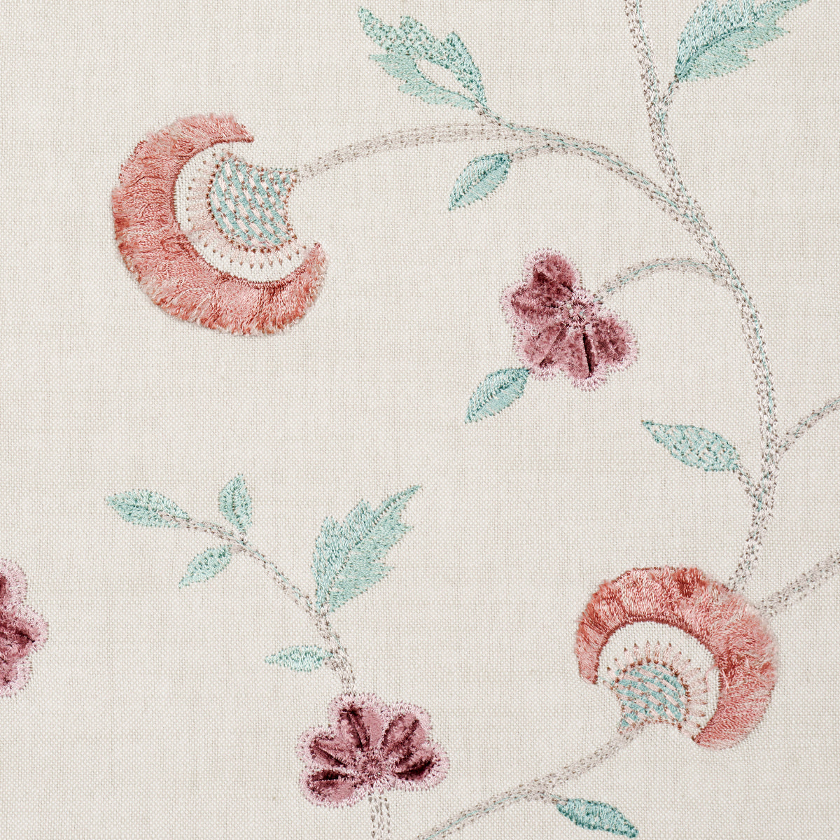 IYLA-EMBROIDERY-ROSE-NATURAL-SCHUMACHER-83660 - Schumacher Fabric