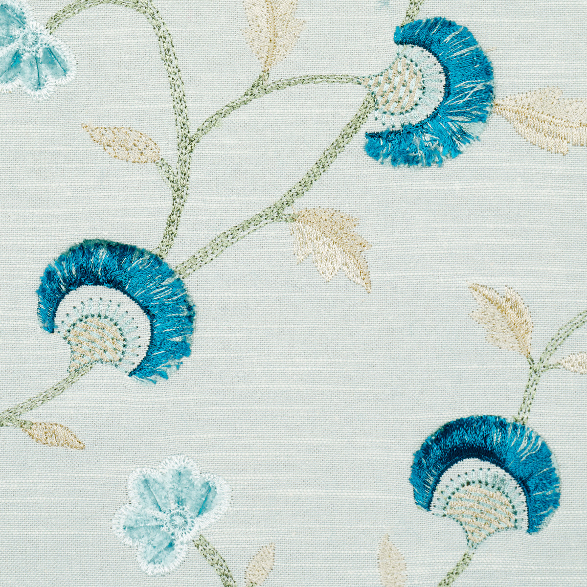 IYLA-EMBROIDERY-MINERAL-TEAL-SCHUMACHER-83661 - Schumacher Tela