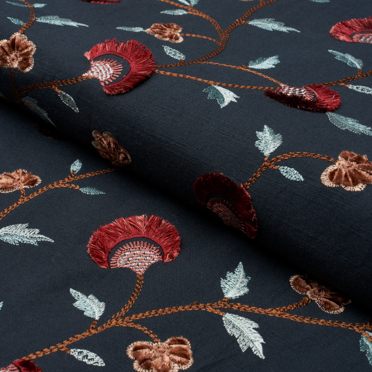 IYLA-EMBROIDERY-MIDNIGHT-ROUGE-SCHUMACHER-83662 - Schumacher Fabric