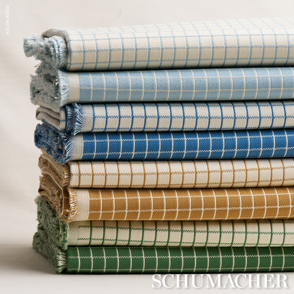 GEORGIE-REVERSIBLE-CHECK-CHINA-BLUE-SCHUMACHER-83690 - Schumacher Fabric