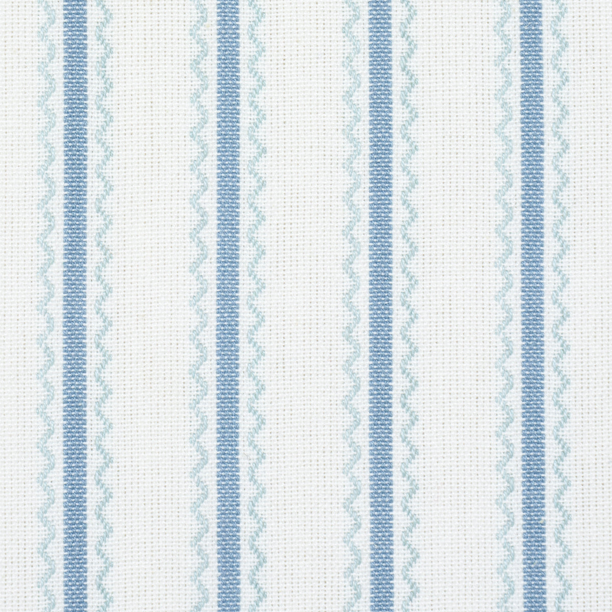 Birdie Ticking Stripe - China Blue - Schumacher 83701 Fabric - Schumacher Fabric