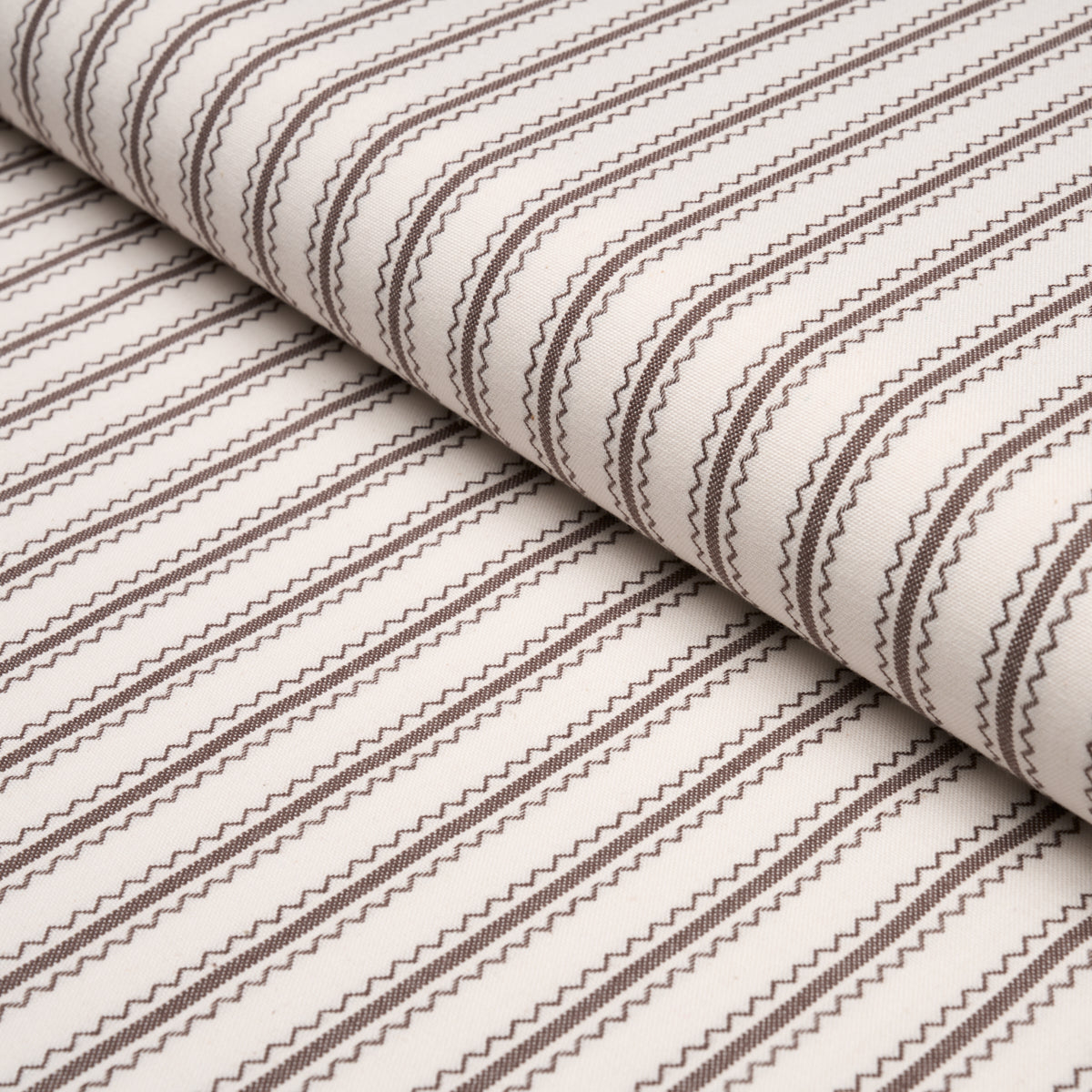 Birdie Ticking Stripe - Brown - Schumacher 83704 Fabric - Schumacher Fabric