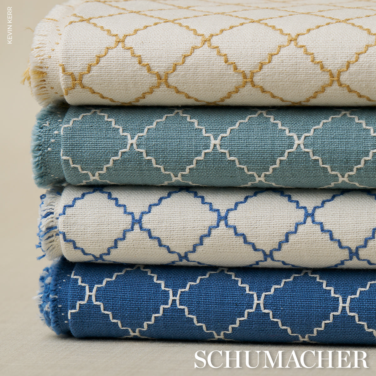 MAGGIE-LATTICE-INDIGO-SCHUMACHER-83761 - Schumacher Fabric