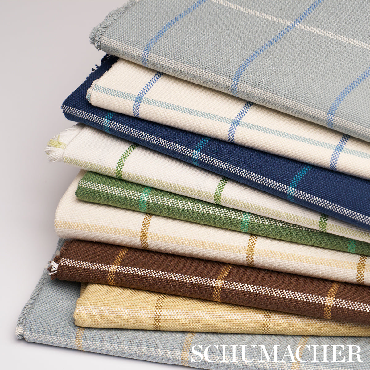 Frannie Windowpane - China Blue - Schumacher 83782 Fabric - Schumacher Fabric