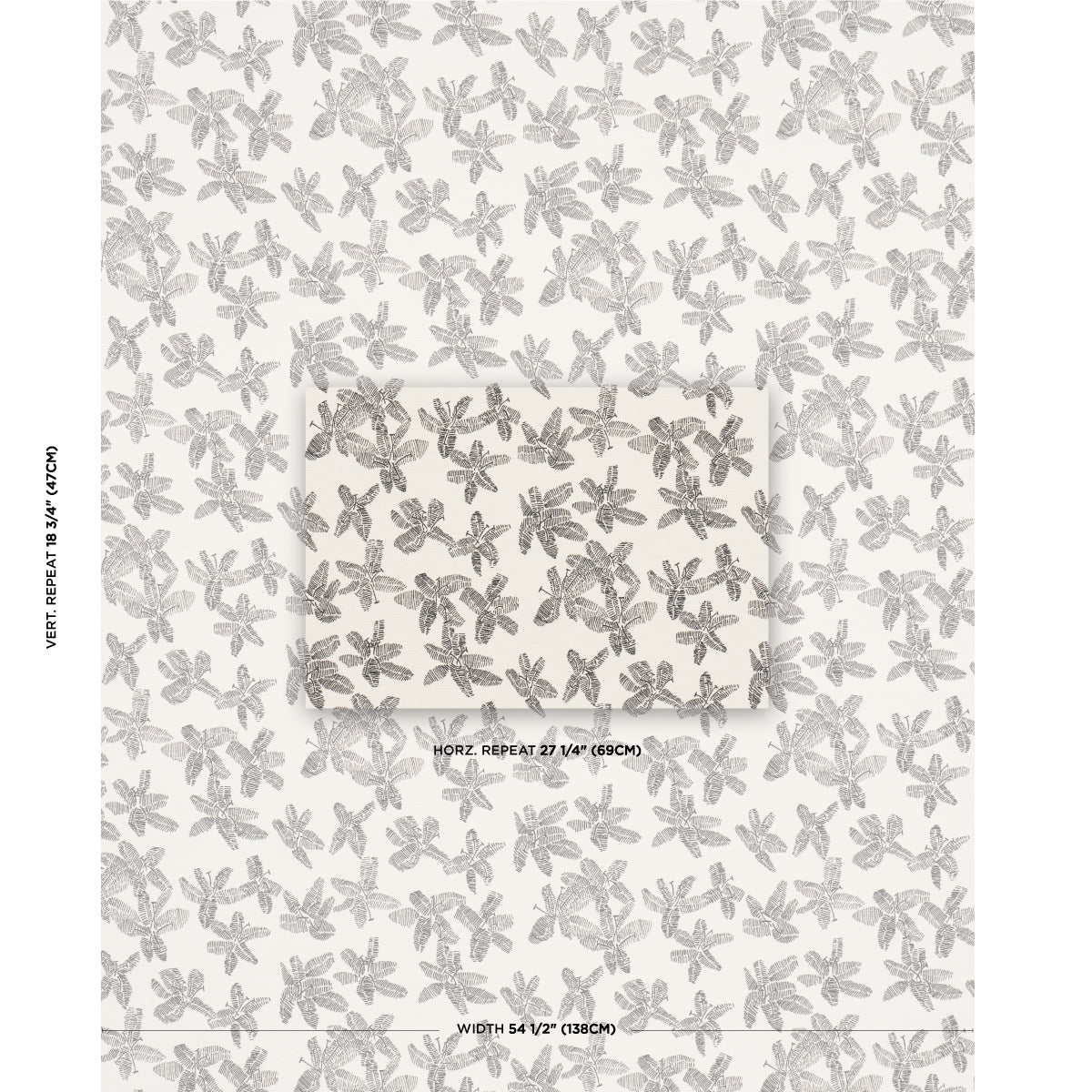 HIBISCUS-BLACK-WHITE-SCHUMACHER-83812 - Schumacher Fabric