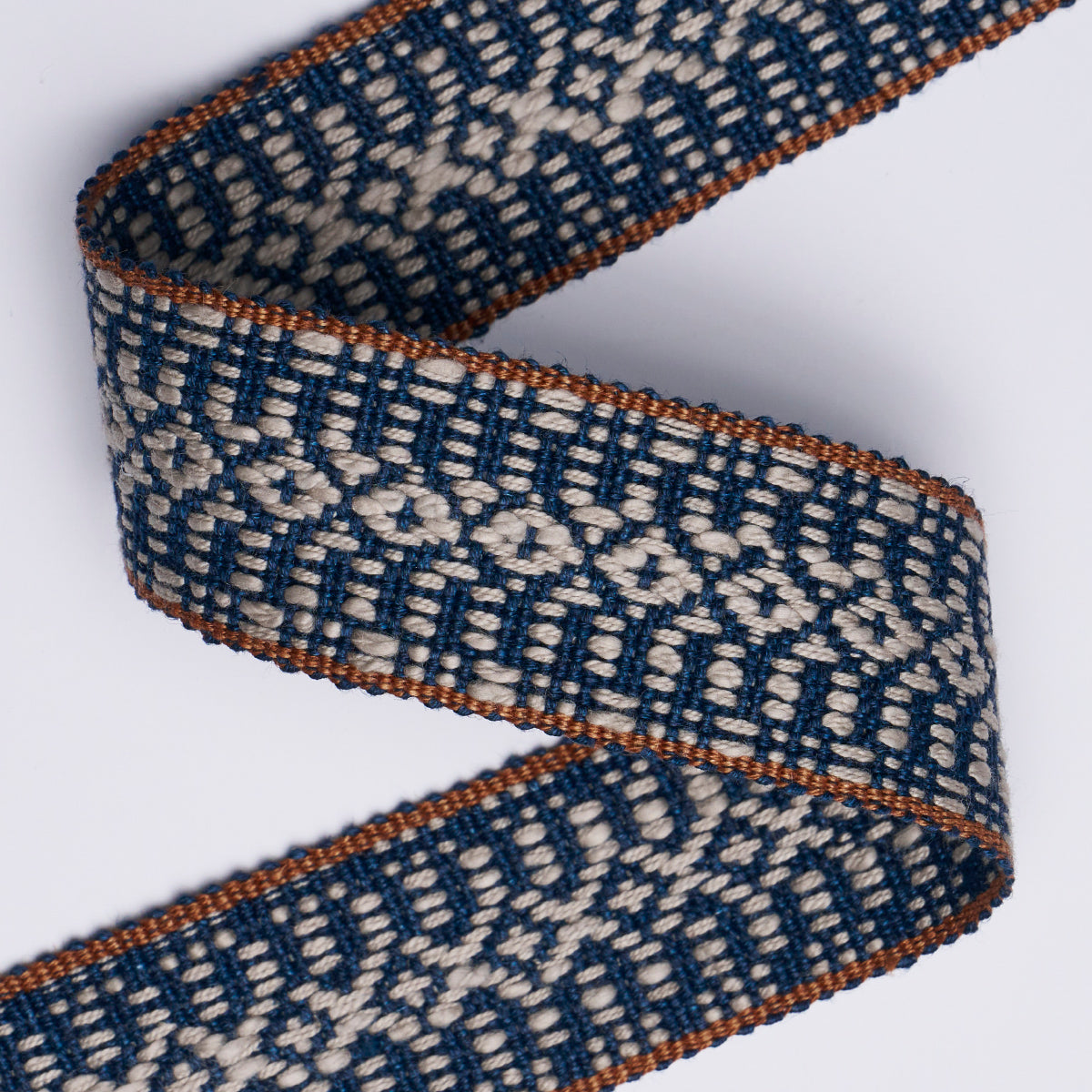 HELENA-LINEN-COTTON-TAPE-INDIGO-SCHUMACHER-84020 - Schumacher Trim
