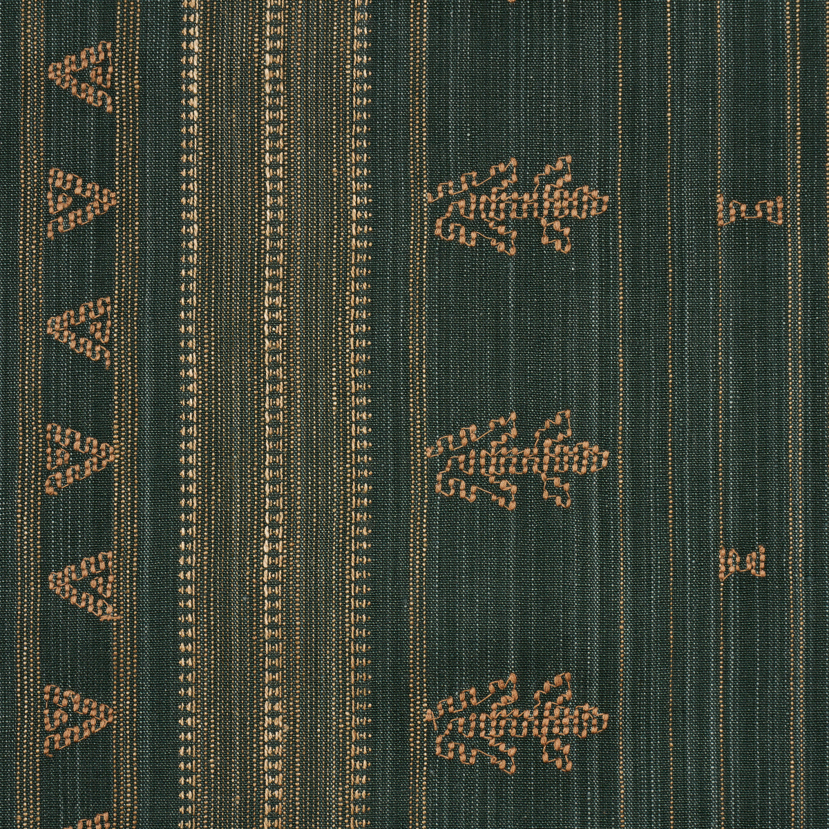 NIMA-EMBROIDERED-COTTON-LINEN-JUNGLE-GREEN-SCHUMACHER-84061 - Schumacher Tela