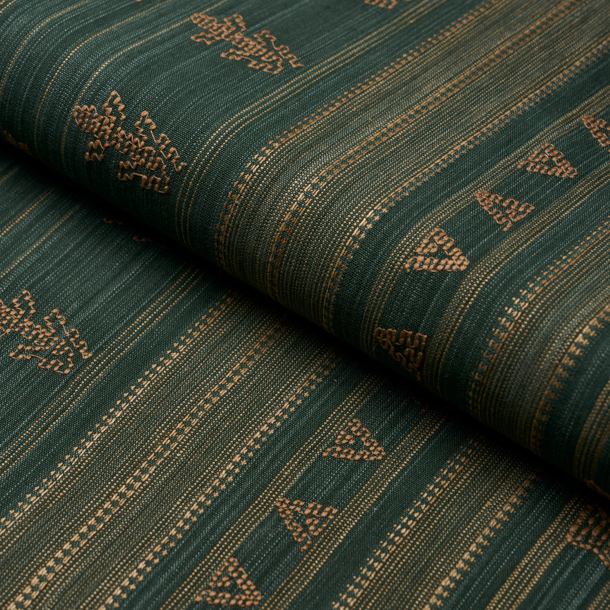 NIMA-EMBROIDERED-COTTON-LINEN-JUNGLE-GREEN-SCHUMACHER-84061 - Schumacher Tela