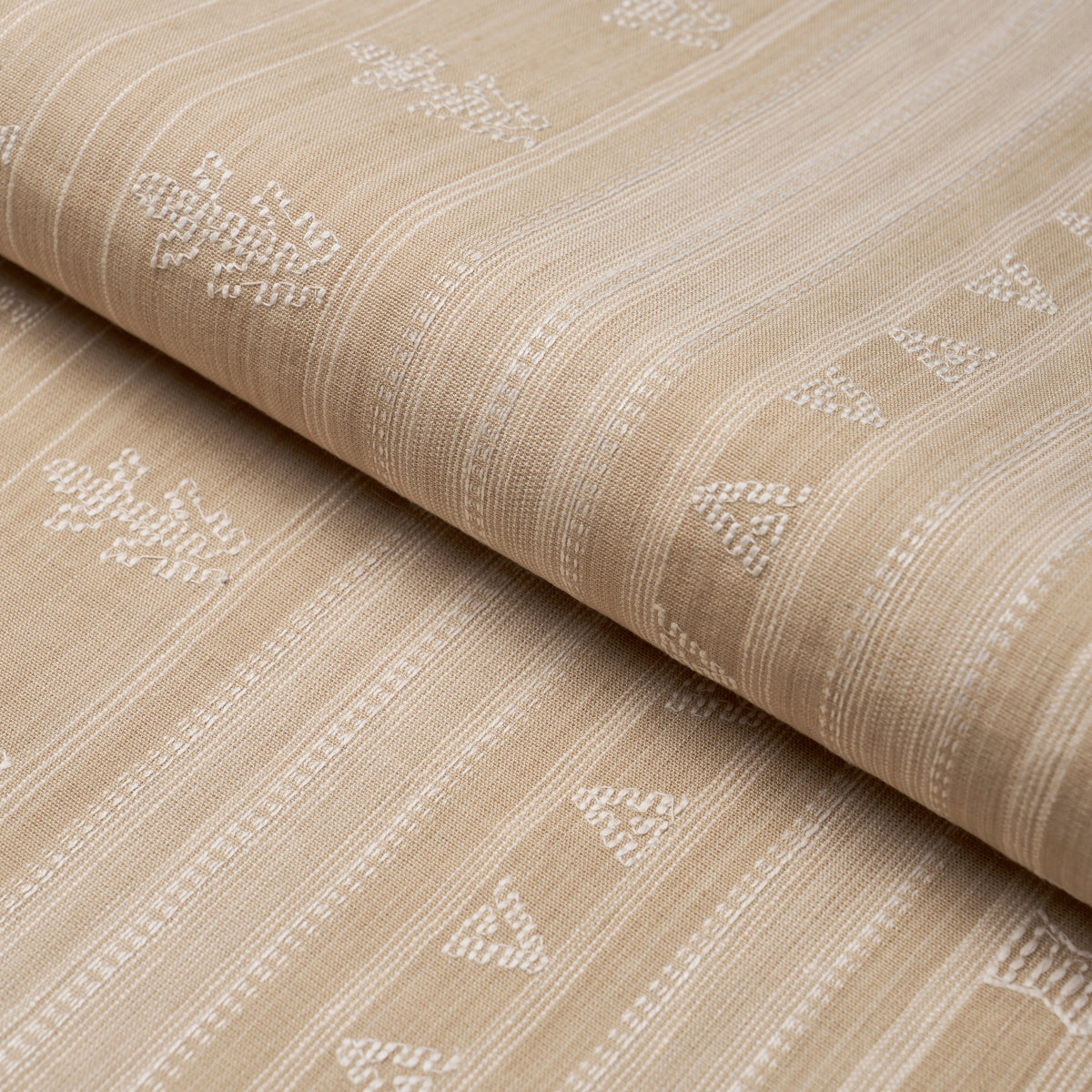NIMA-EMBROIDERED-COTTON-LINEN-TAN-SCHUMACHER-84062 - Schumacher Fabric