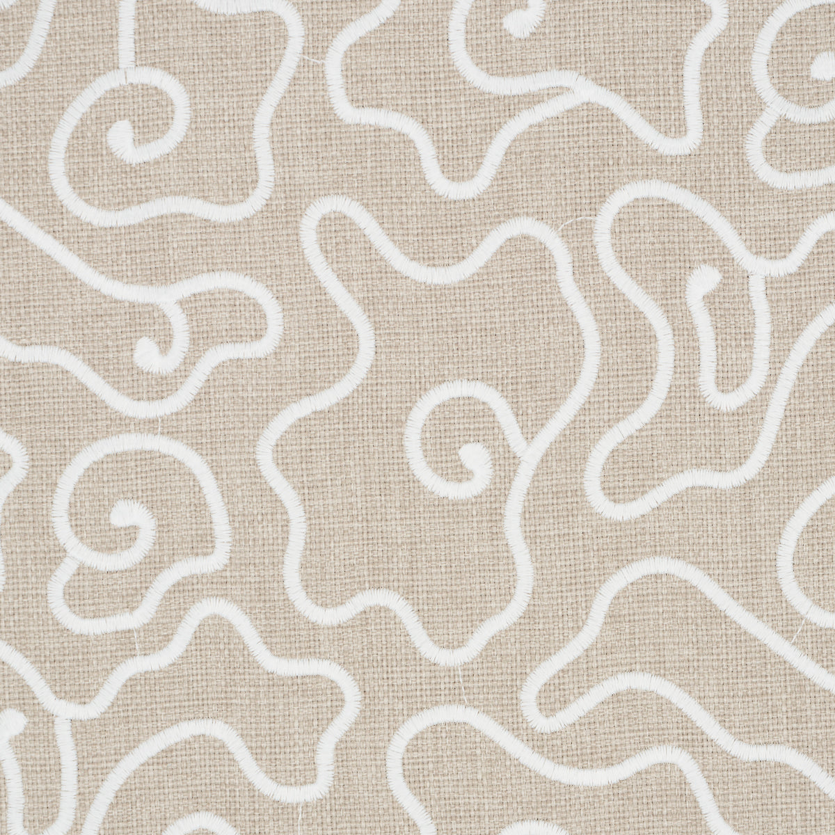 NOYO-INDOOR-OUTDOOR-EMBROIDERY-FLAX-SCHUMACHER-84290 - Schumacher Tela