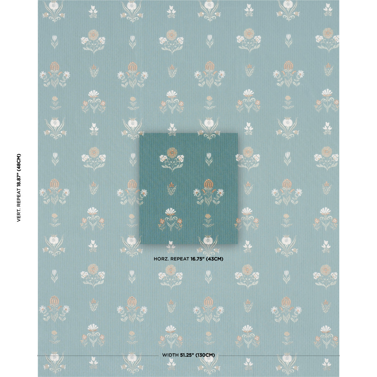 ELMSLIE-EMBROIDERY-TEAL-SCHUMACHER-84370 - Schumacher Fabric