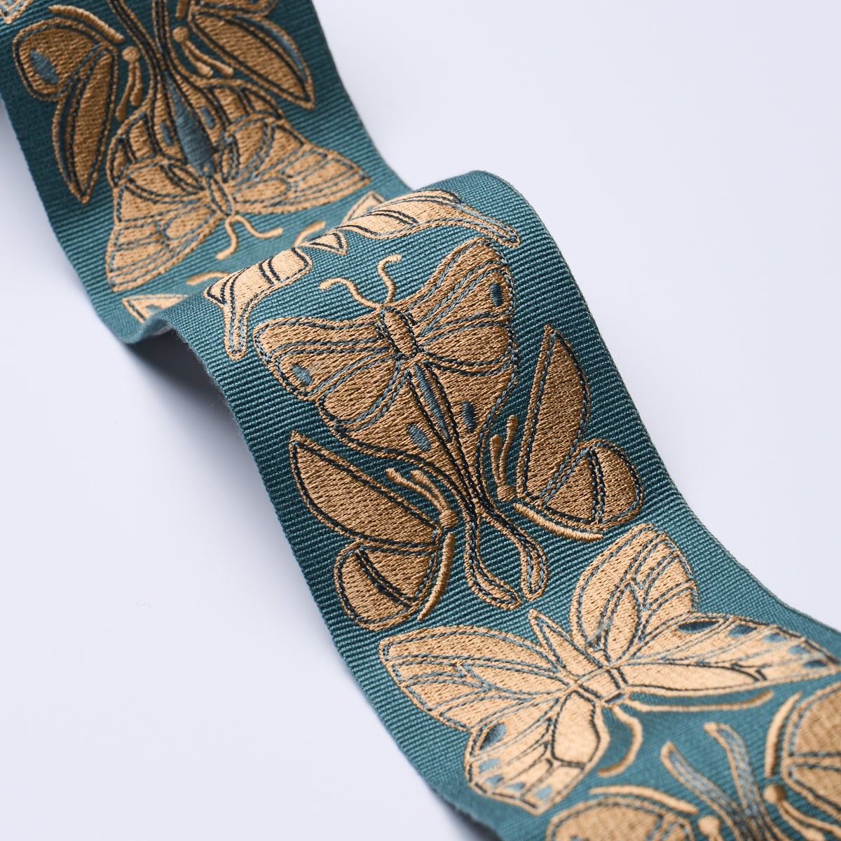METAMORPHOSIS-TAPE-TEAL-GOLD-SCHUMACHER-84382 - Schumacher Trim