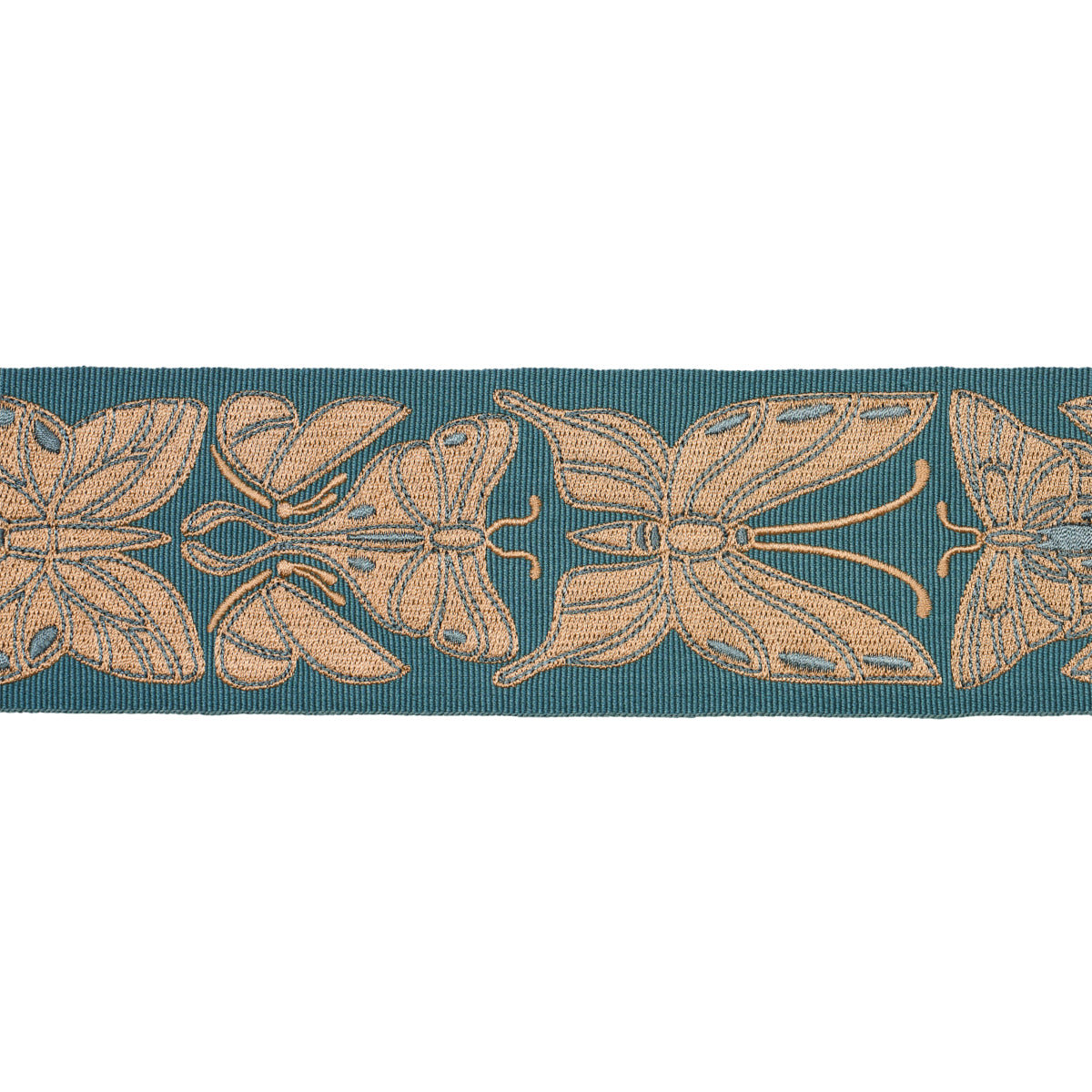 METAMORPHOSIS-TAPE-TEAL-GOLD-SCHUMACHER-84382 - Schumacher Trim