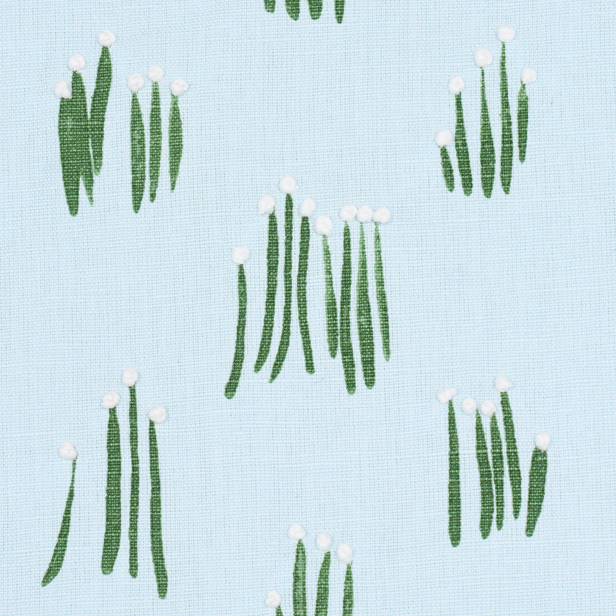 MEADOW-BUTTON-HAND-EMBROIDERY-BLUE-SCHUMACHER-84392 - Schumacher Fabric