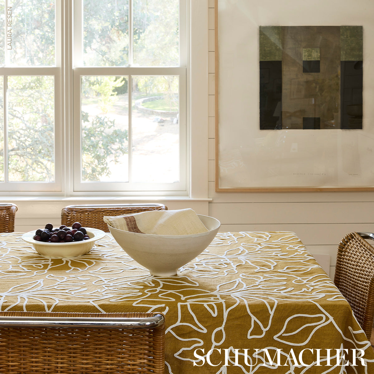 LOLA-EMBROIDERY-SAFFRON-SCHUMACHER-84411 - Schumacher Fabric