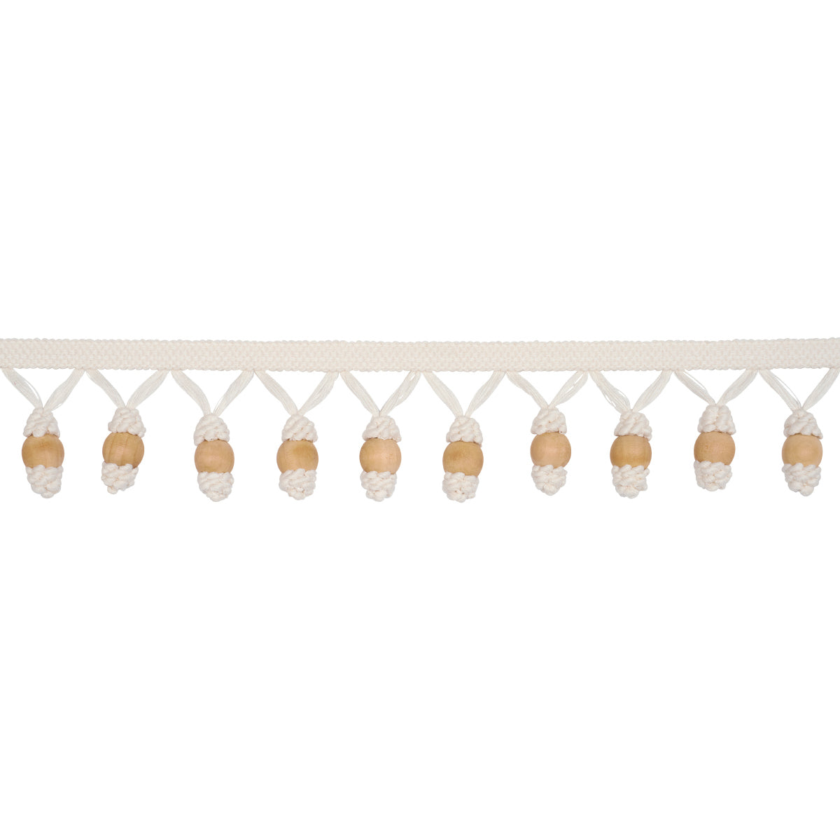 WOODEN-BALL-FRINGE-IVORY-SCHUMACHER-84700 - Schumacher Recortar