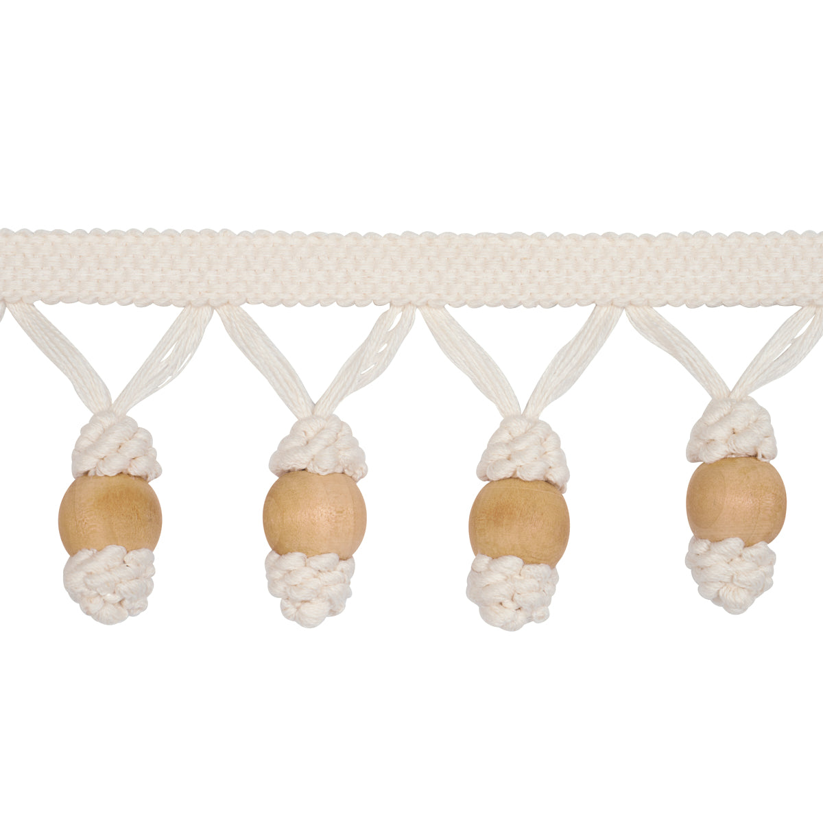 WOODEN-BALL-FRINGE-IVORY-SCHUMACHER-84700 - Schumacher Recortar