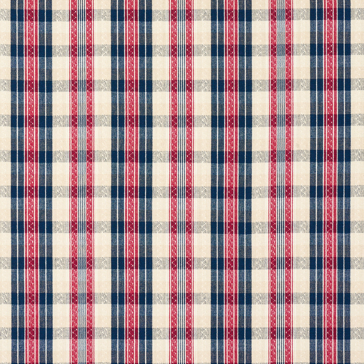 FONDA-HAND-WOVEN-PLAID-ROUGE-NAVY-SCHUMACHER-84720 - Schumacher Fabric