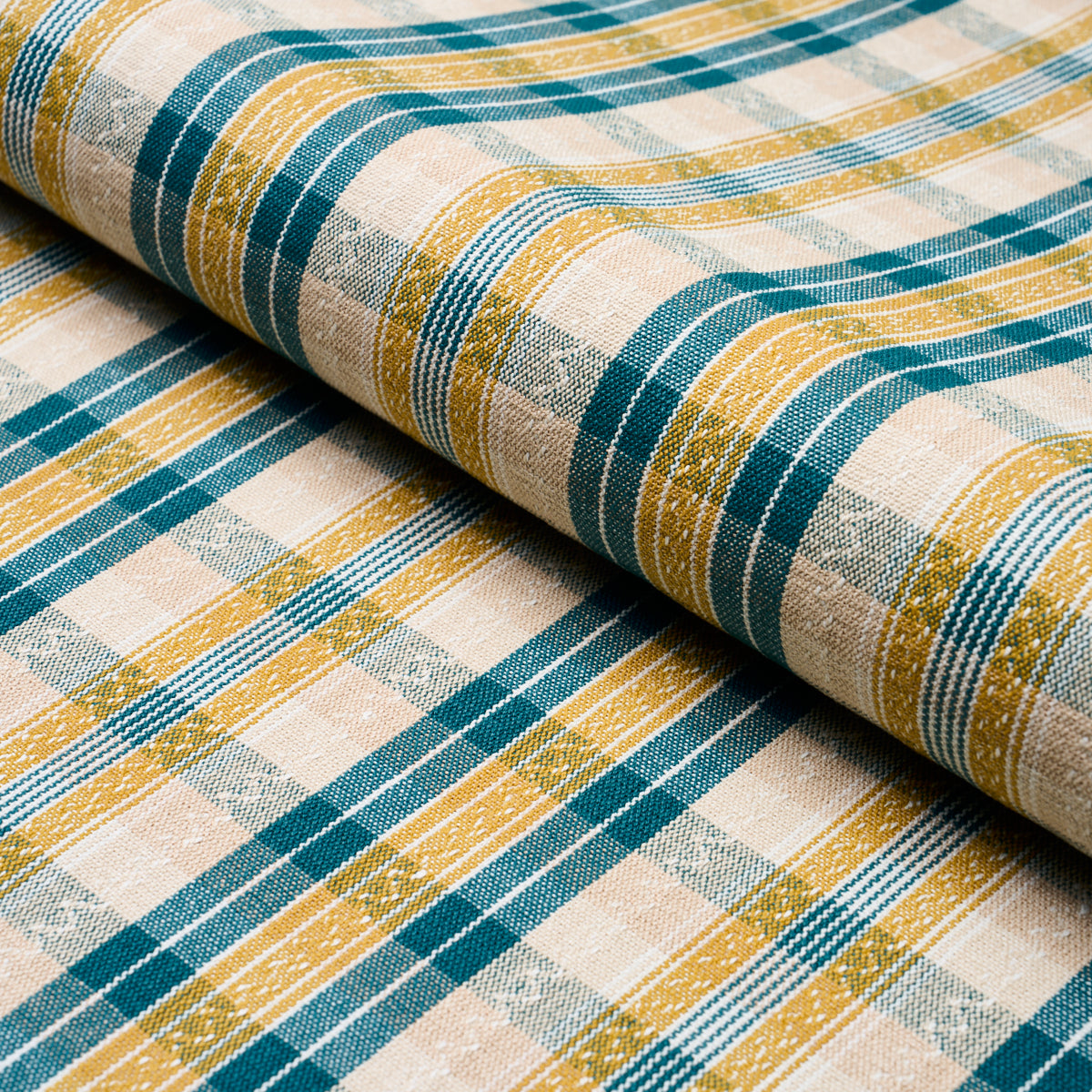 FONDA-HAND-WOVEN-PLAID-TEAL-CITRON-SCHUMACHER-84722 - Schumacher Fabric