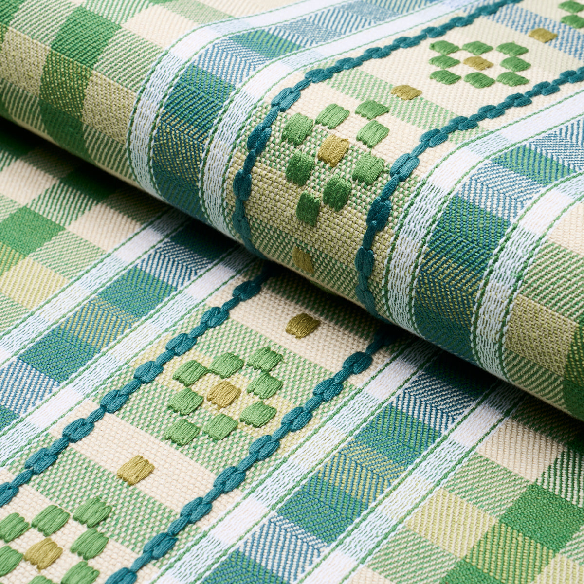 HUTTON-HAND-WOVEN-CHECK-LEAF-SCHUMACHER-84731 - Schumacher Tela