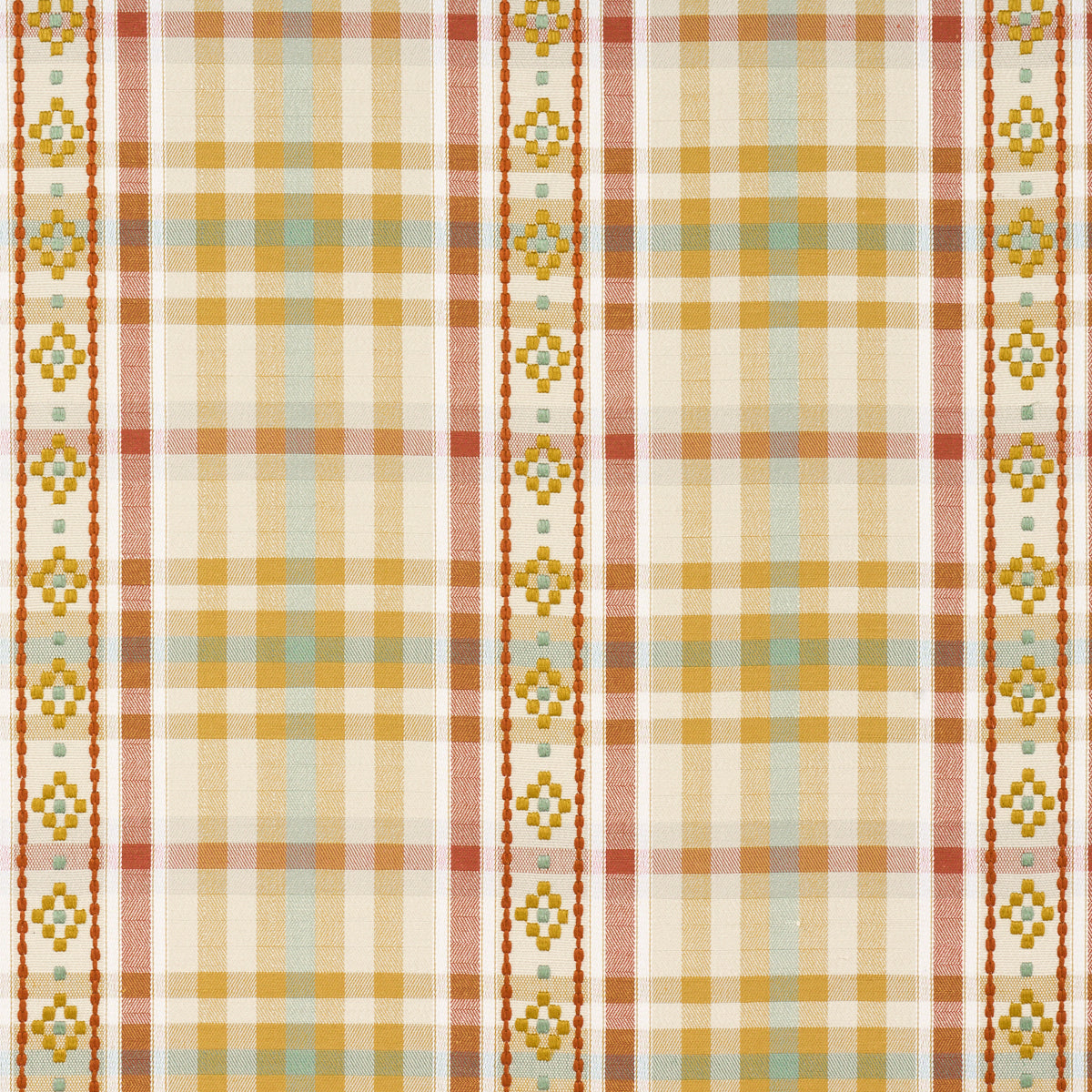 HUTTON-HAND-WOVEN-CHECK-OCHRE-SCHUMACHER-84732 - Schumacher Fabric