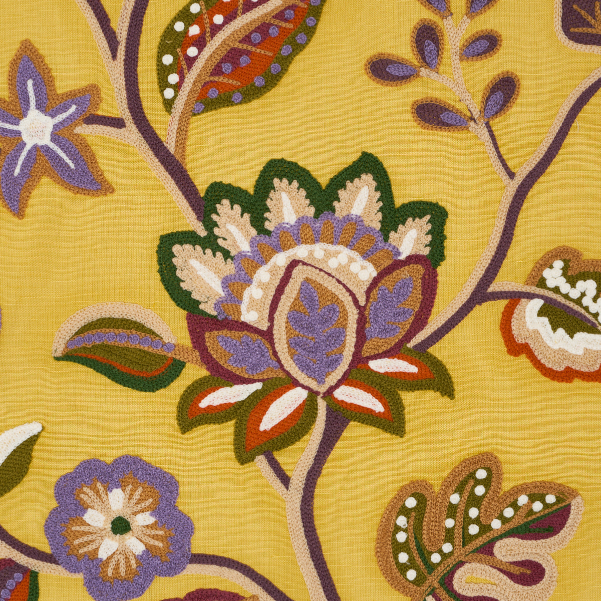 LOULOU-EMBROIDERY-MARIGOLD-SCHUMACHER-84751 - Schumacher Fabric