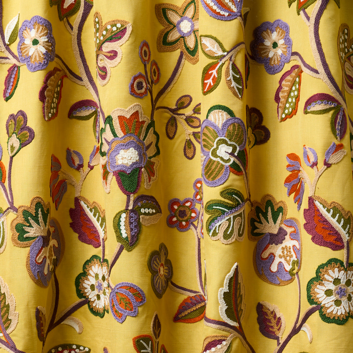 LOULOU-EMBROIDERY-MARIGOLD-SCHUMACHER-84751 - Schumacher Fabric