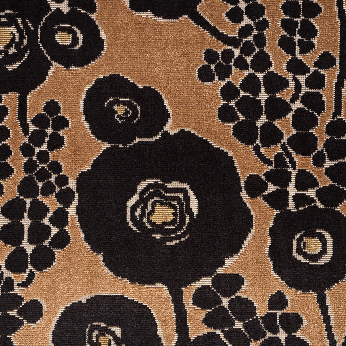 Emelie Velvet - Bronze & Noir - Schumacher 84790 Fabric - Schumacher Fabric