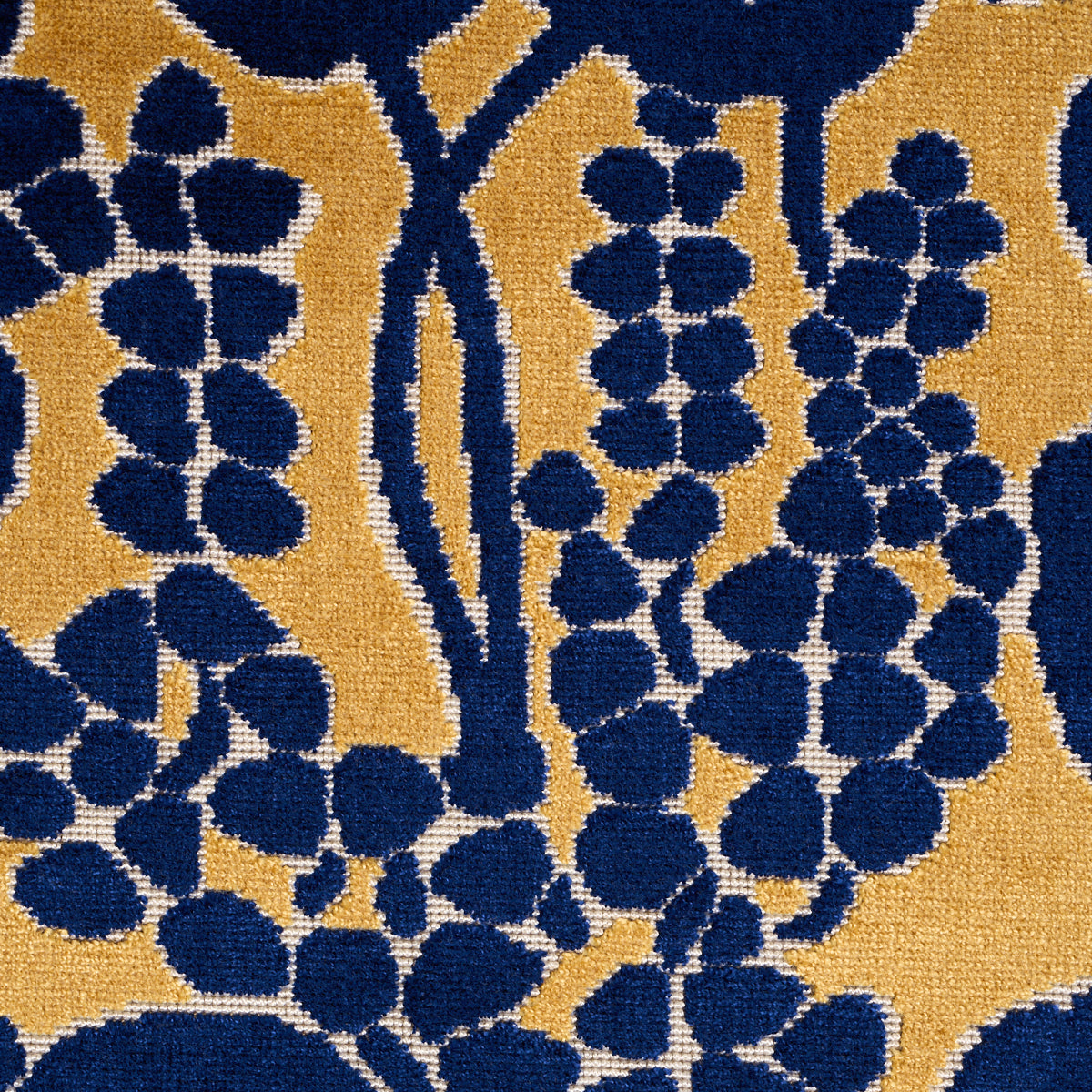 EMELIE-VELVET-SAPPHIRE-GOLD-SCHUMACHER-84791 - Schumacher Fabric